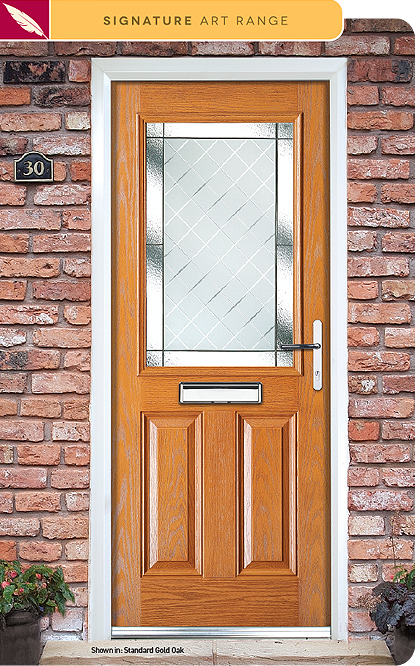 Diamond Cut composite door glass