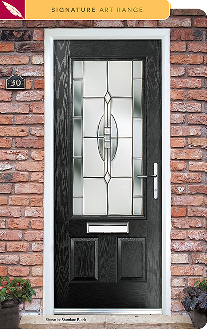 Relfections composite door glass